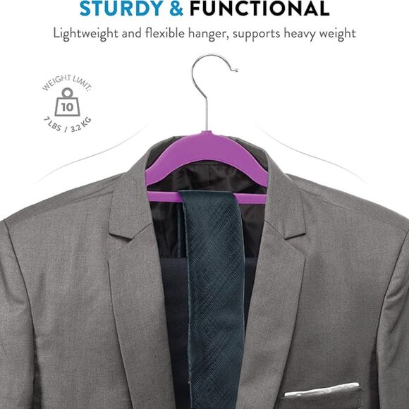 Black Velvet Clothing Hangers W/Tie Bar - Non-Slip, Swivel Hook, 20 pack, NWT - Picture 5 of 12